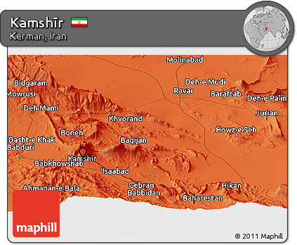 Political Panoramic Map of Kamshīr