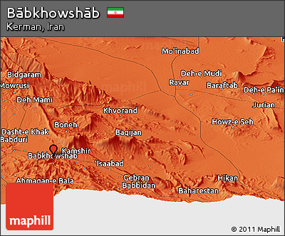Political Panoramic Map of Bābkhowshāb