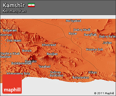 Political Panoramic Map of Kamshīr