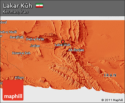 Political Panoramic Map of Lakar Kūh