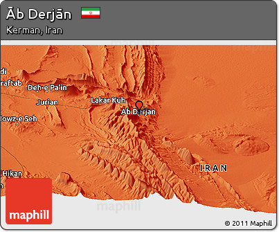 Political Panoramic Map of Āb Derjān