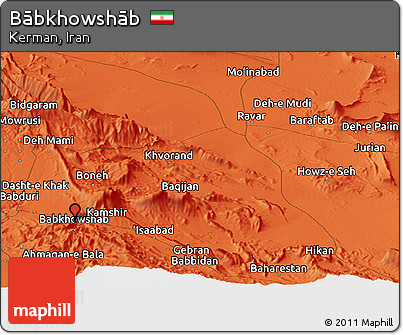 Political Panoramic Map of Bābkhowshāb