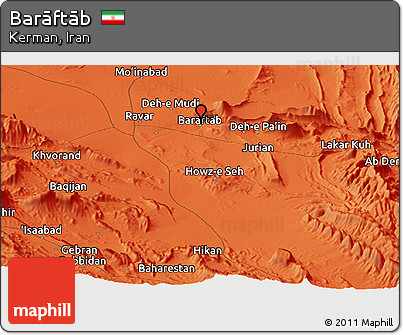 Political Panoramic Map of Barāftāb