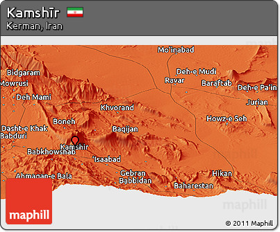 Political Panoramic Map of Kamshīr