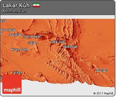 Political Panoramic Map of Lakar Kūh