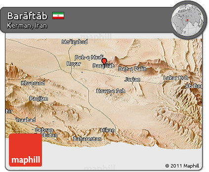 Satellite Panoramic Map of Barāftāb