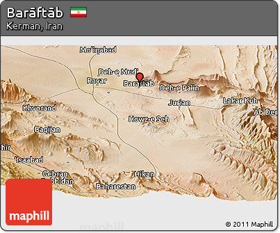 Satellite Panoramic Map of Barāftāb