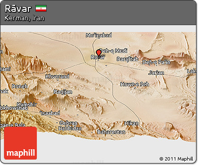Satellite Panoramic Map of Rāvar