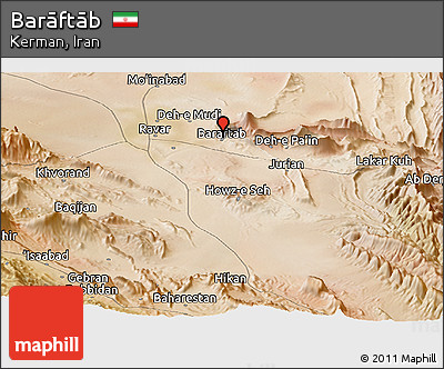 Satellite Panoramic Map of Barāftāb
