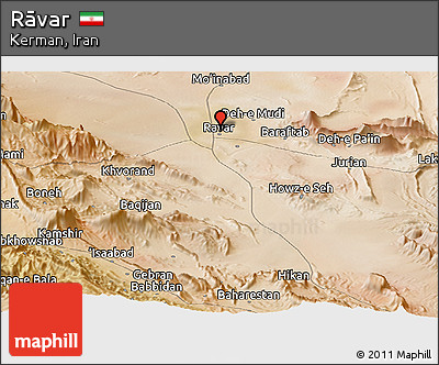 Satellite Panoramic Map of Rāvar