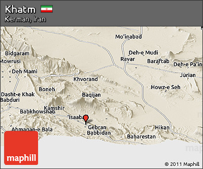 Shaded Relief Panoramic Map of Khatm