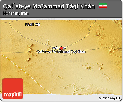 Physical Panoramic Map of Qal`eh-ye Moḩammad Tāqī Khān