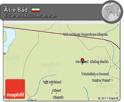 Physical 3D Map of Ās-e Bād