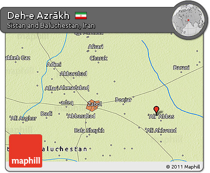 Physical 3D Map of Deh-e Azrākh