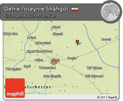 Physical 3D Map of Deh-e Ḩoseyn-e Shāhgol