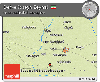 Physical 3D Map of Deh-e Ḩoseyn Zeynal