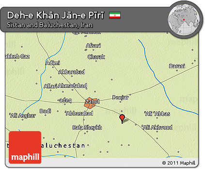 Physical 3D Map of Deh-e Khān Jān-e Pīrī