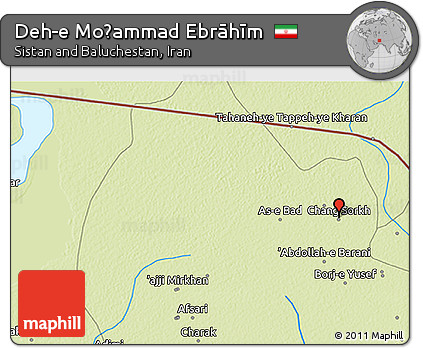 Physical 3D Map of Deh-e Moḩammad Ebrāhīm