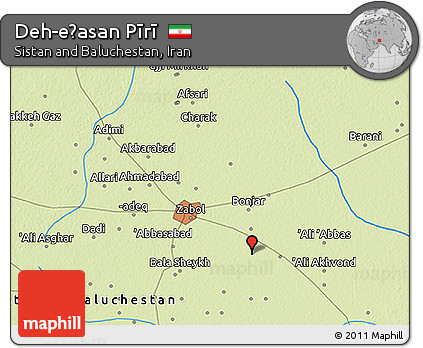 Physical 3D Map of Deh-eḨasan Pīrī