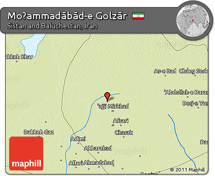 Physical 3D Map of Moḩammadābād-e Golzār