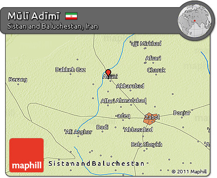 Physical 3D Map of Mūlī Adīmī