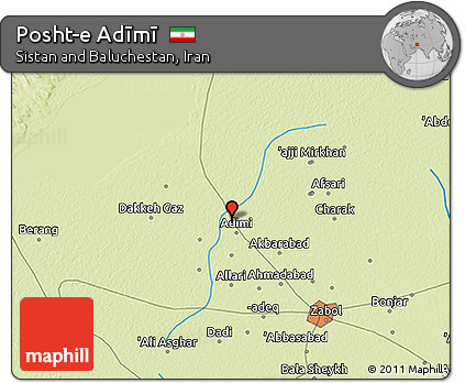 Physical 3D Map of Posht-e Adīmī