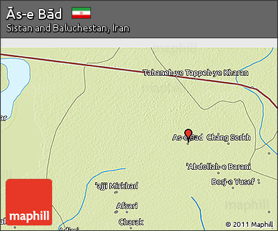Physical 3D Map of Ās-e Bād