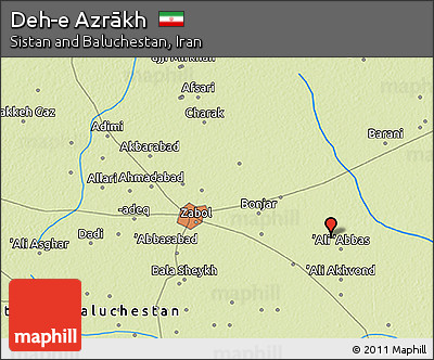 Physical 3D Map of Deh-e Azrākh