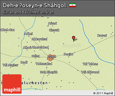 Physical 3D Map of Deh-e Ḩoseyn-e Shāhgol