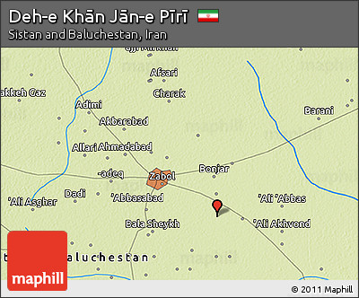Physical 3D Map of Deh-e Khān Jān-e Pīrī