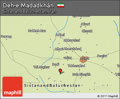 Physical 3D Map of Deh-e Madadkhān