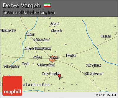 Physical 3D Map of Deh-e Varqeh