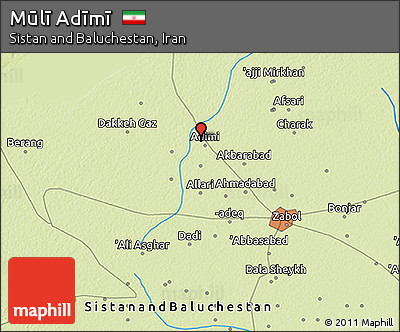 Physical 3D Map of Mūlī Adīmī