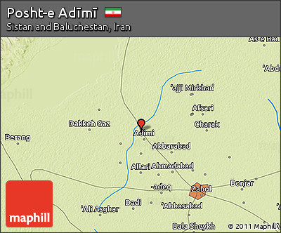 Physical 3D Map of Posht-e Adīmī