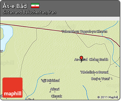 Physical 3D Map of Ās-e Bād