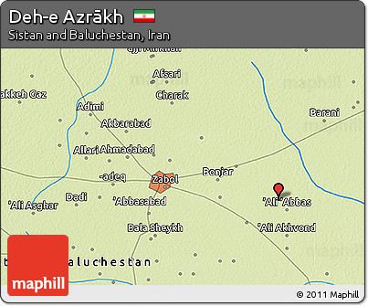 Physical 3D Map of Deh-e Azrākh