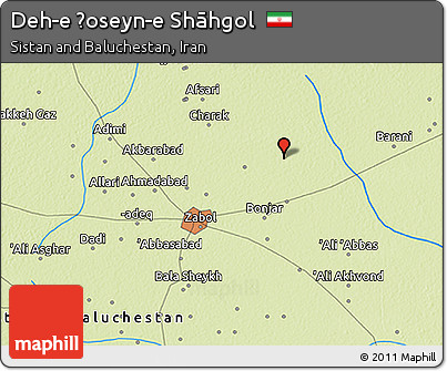 Physical 3D Map of Deh-e Ḩoseyn-e Shāhgol