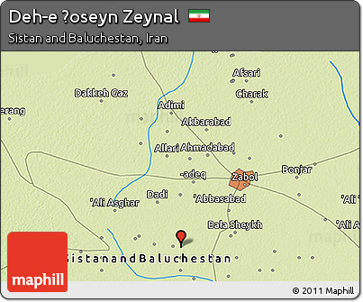 Physical 3D Map of Deh-e Ḩoseyn Zeynal