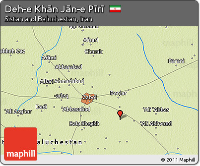 Physical 3D Map of Deh-e Khān Jān-e Pīrī