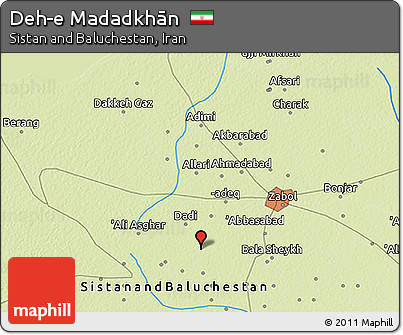 Physical 3D Map of Deh-e Madadkhān