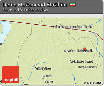Physical 3D Map of Deh-e Moḩammad Ebrāhīm