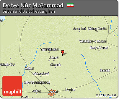Physical 3D Map of Deh-e Nūr Moḩammad