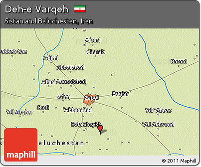 Physical 3D Map of Deh-e Varqeh