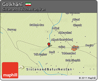 Physical 3D Map of Golkhānī