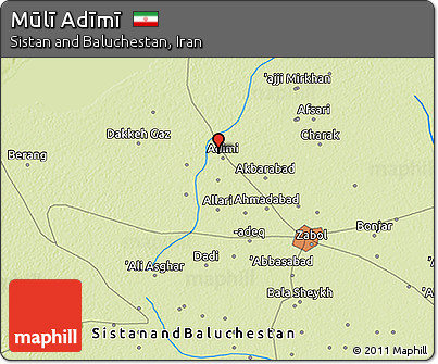 Physical 3D Map of Mūlī Adīmī