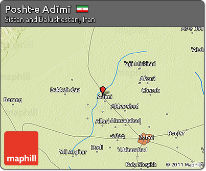 Physical 3D Map of Posht-e Adīmī