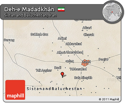 Satellite 3D Map of Deh-e Madadkhān