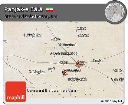 Satellite 3D Map of Panjak-e Bālā