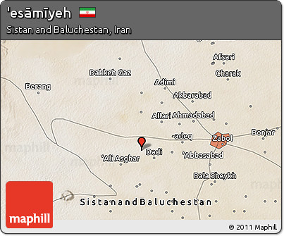Satellite 3D Map of 'esāmīyeh
