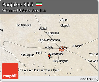 Satellite 3D Map of Panjak-e Bālā